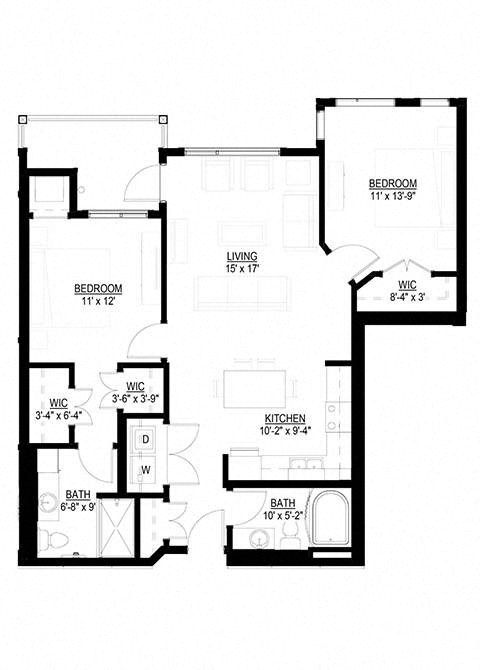 2 Bedroom Floor Plan
